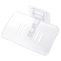 1Pcs Soap Rack No Drilling Wall Mounted Double Layer Soap Holder Soap Sponge Dish Bathroom Accessories Soap Dishes Self Adhesive