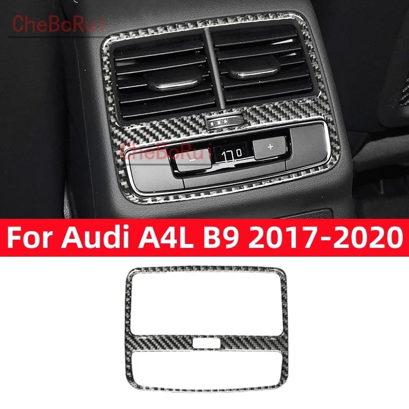 

Аксессуары из углеродного волокна для Audi A4L A4 B9 2017-2020, Модифицированная внутренняя отделка автомобиля, задняя часть вентиляционного отверстия, наклейка, Обложка рамы