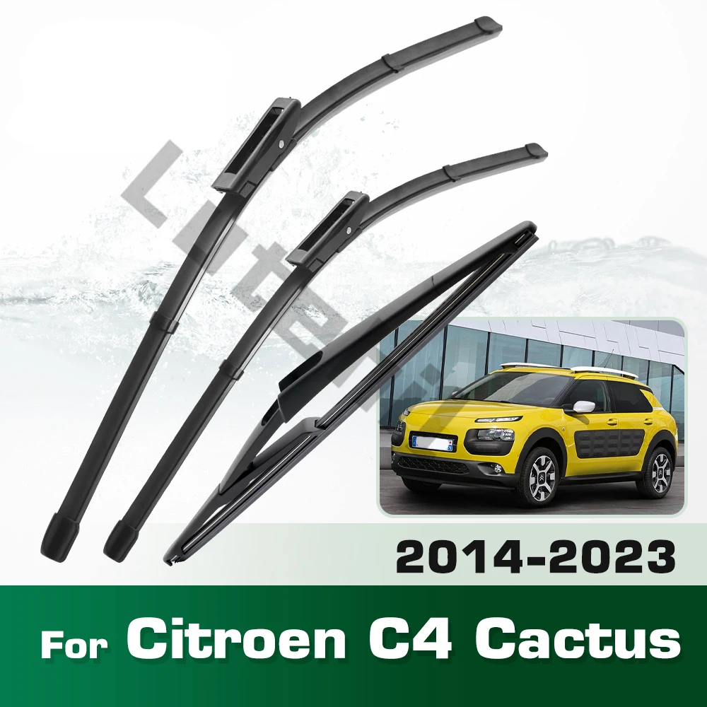 Scheibenwischer LHD vorne und hinten Wischerblätter Set für Citroen C4 Cactus 2014–2023 Windschutzscheibe Windschutzscheibe Fensterbürsten 26"+18"+10"