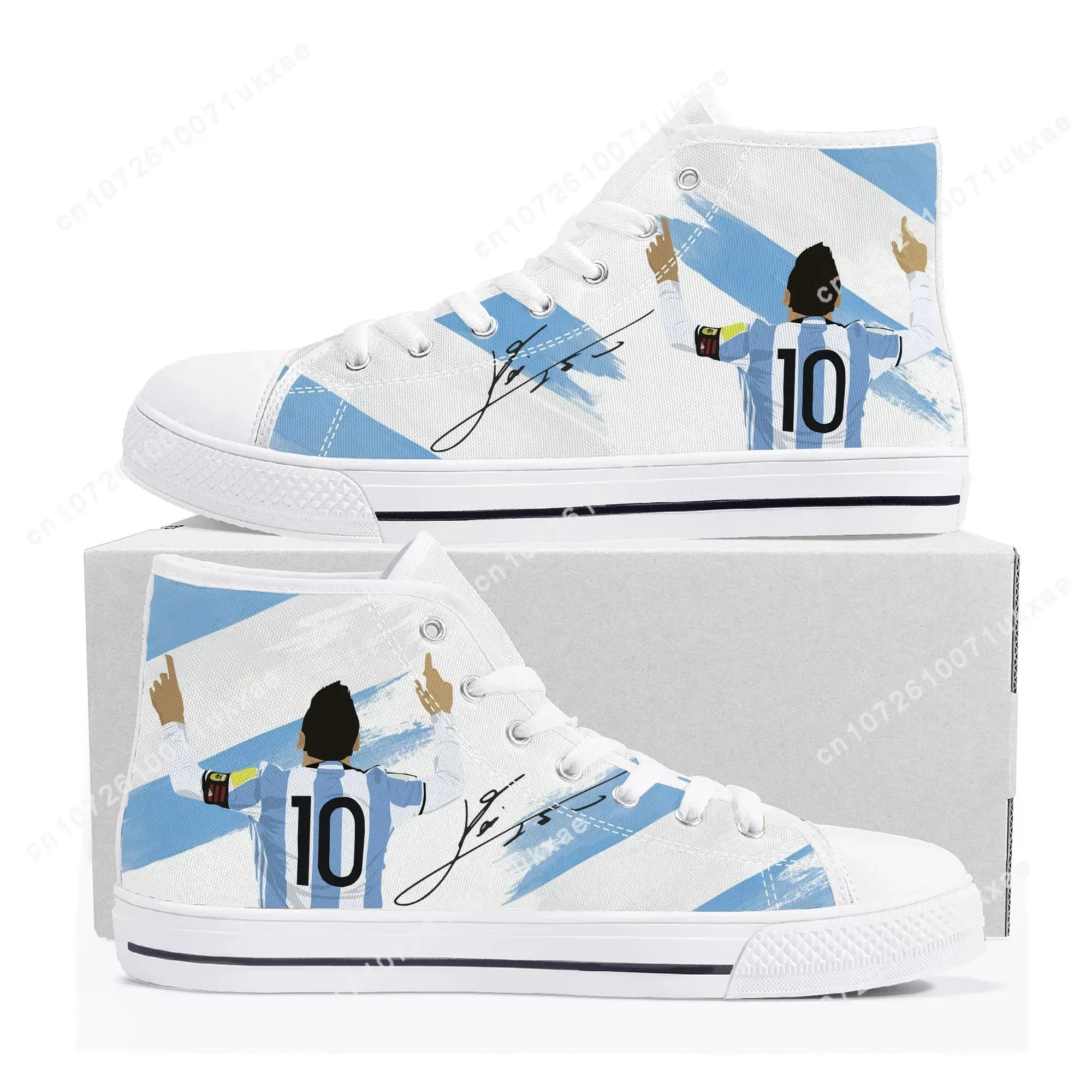 Internacional Soccer Football Miami No 10 Argentina High Top Sneakers Mens Womens Teenager Casual Custom Shoes Canvas Sneaker