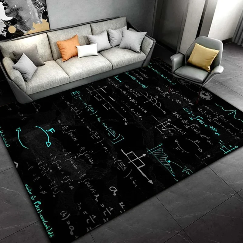 Math Scientific Formulas Pattern Rug for Bedroom Living Room Anime Carpets for Girl Room Floor Mat Home Decor Non-Slip Area Rugs