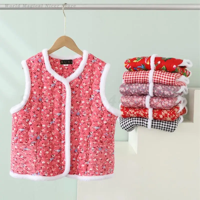 النمط الصيني سترة للنساء الخريف الشتاء صدرية خمر شمال شرق الأمة المطبوعة زهرة سترات سميكة تانغ ملابس خارجية #1