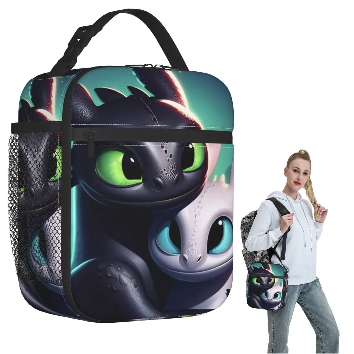 

Toothless Cartoon Insulated Lunch Bag for Women Children Portable Food Boxes Thermal Lunch Box Tote