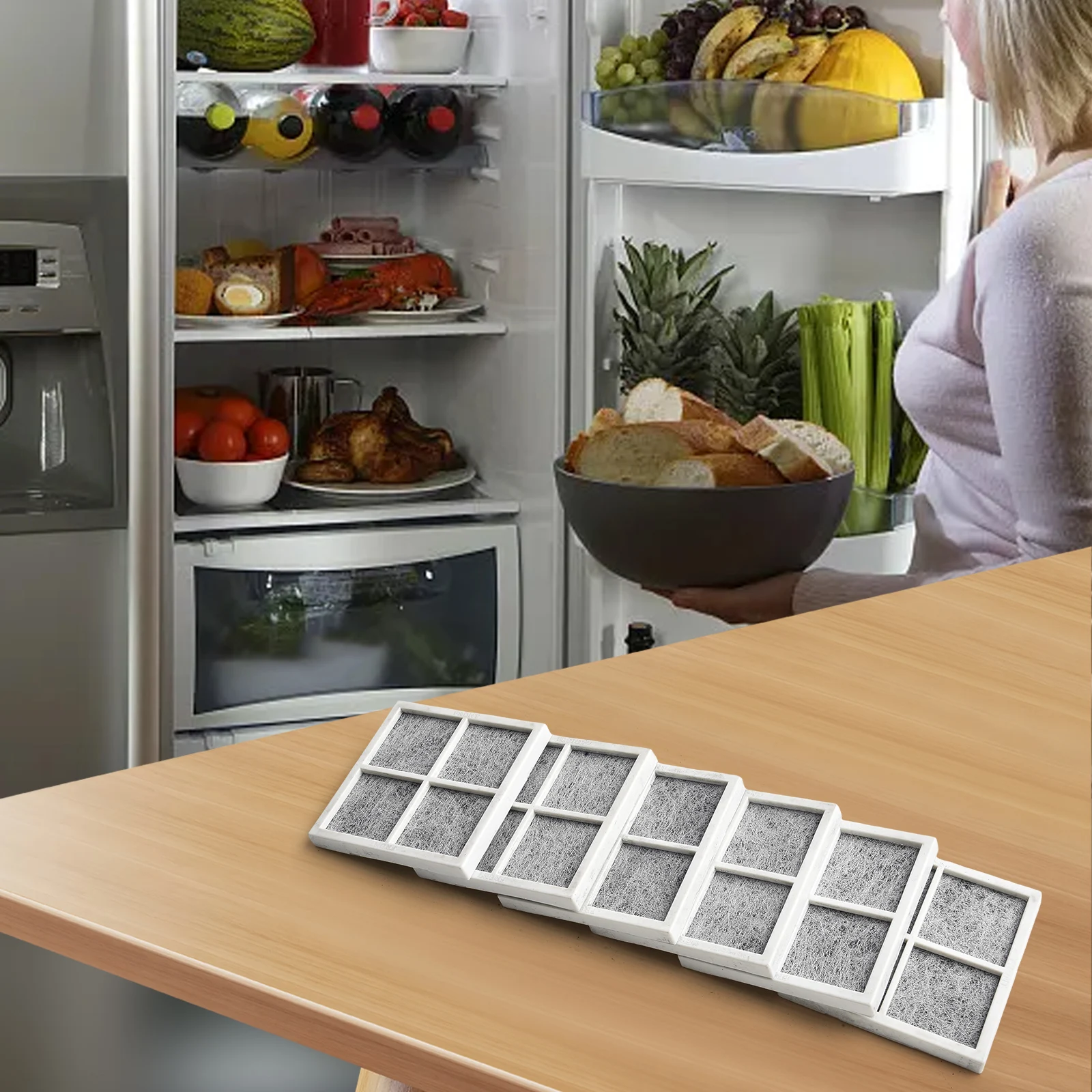 LT120F および Kenmore 469918 用の 6 個の冷蔵庫活性炭エアフィルターで健康的な冷蔵庫環境を維持します。