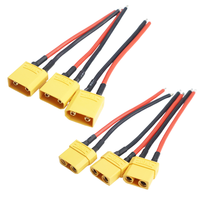 New 3Pcs XT90 Female / Male Plug Battery Parallel Connector with Silicone Flexible Wire 14AWG 100MM for RC Lipo Battery Motor