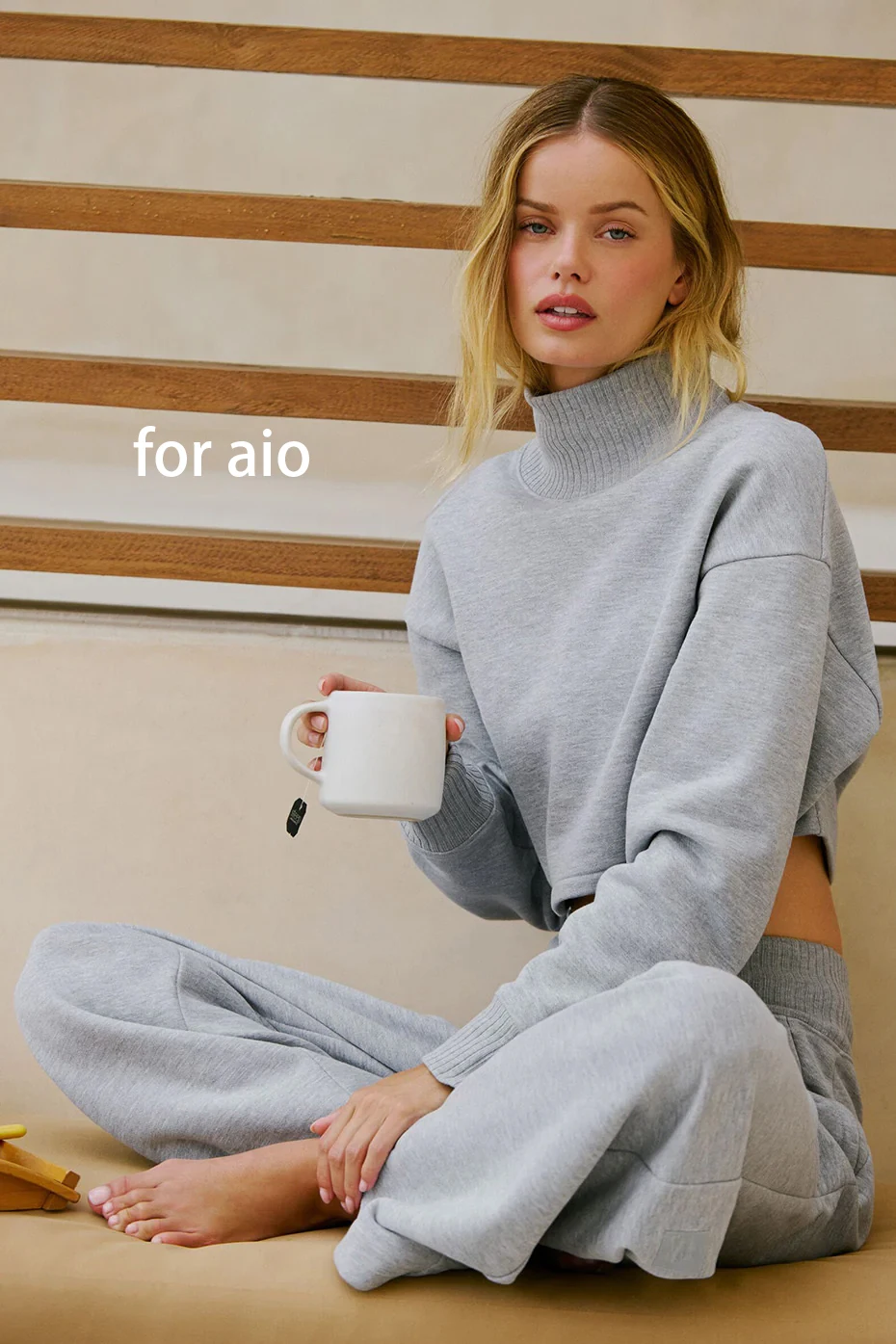 

Winter Women Fleece Half Turtleneck Sweatshirt Warm Loose Cropped Pullover Street Fashion Soft Casual Sport Style for aio