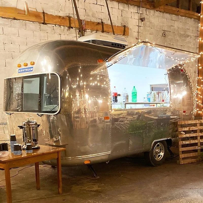 Commercial Mobile Airstream Coffee Pizza BBQ Fast Food Trailers Fully Equipped Food Truck With Full Kitchen For Sale