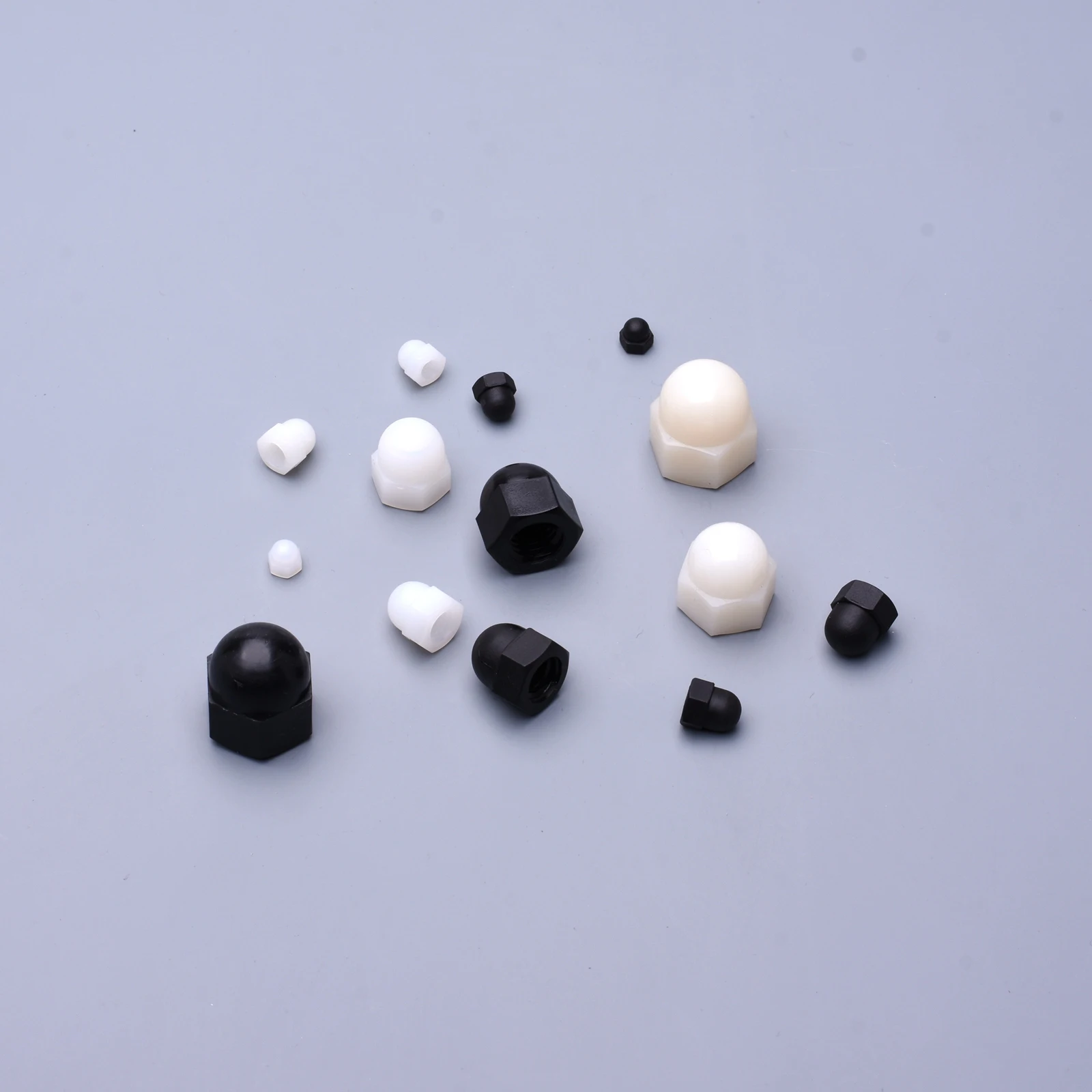 10pcs/50pcs M3 M4 M5 M6 M8 M10 M12 Black and white plastic nuts with nylon cover hexagon nuts