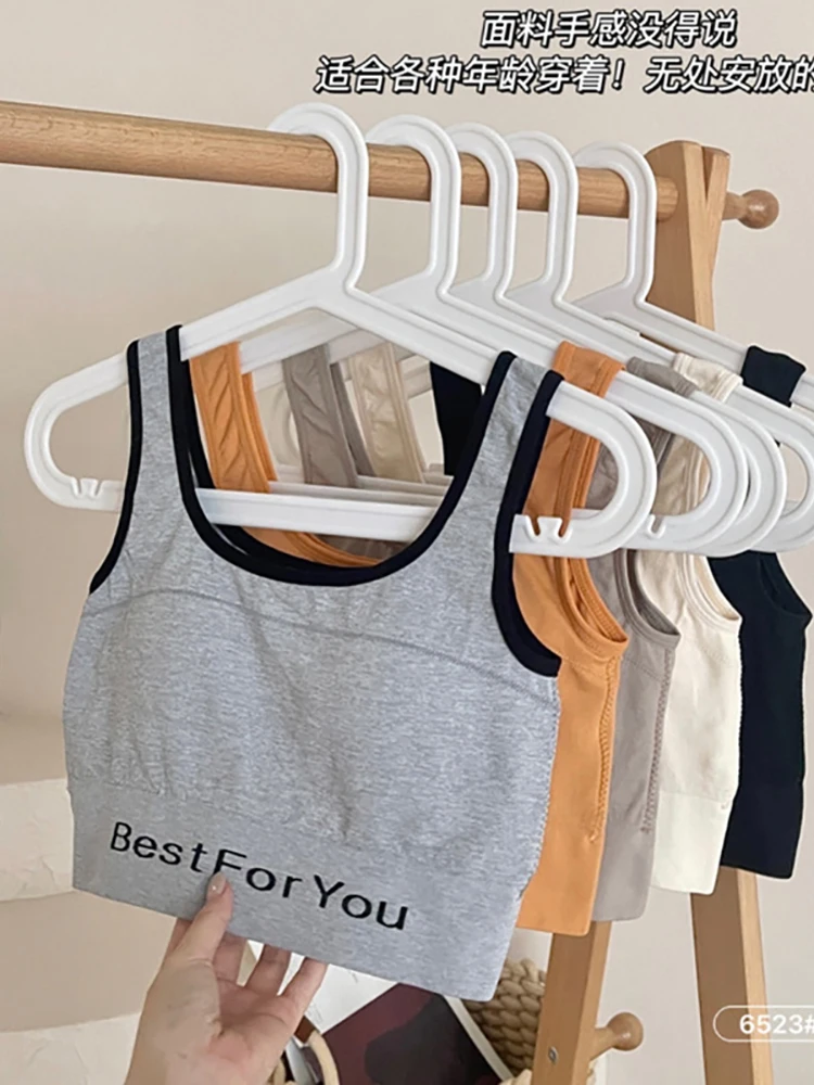 Women's Cotton Underwear Tube Tops Sexy Solid Color Top Fashion Push Up Bra Girls Outdoor Letter Tank Up Female Lingerie