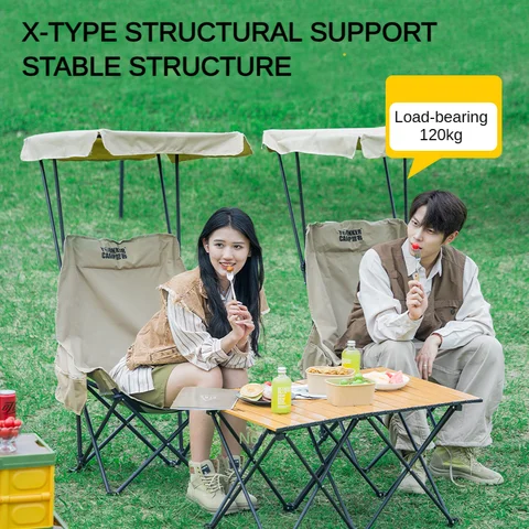 휴대용 접이식 캠핑 의자, 쉐이드 캐노피 비치 체어, 성인 어린이용 적합, 열기 쉽고 설치 불필요, 2 개