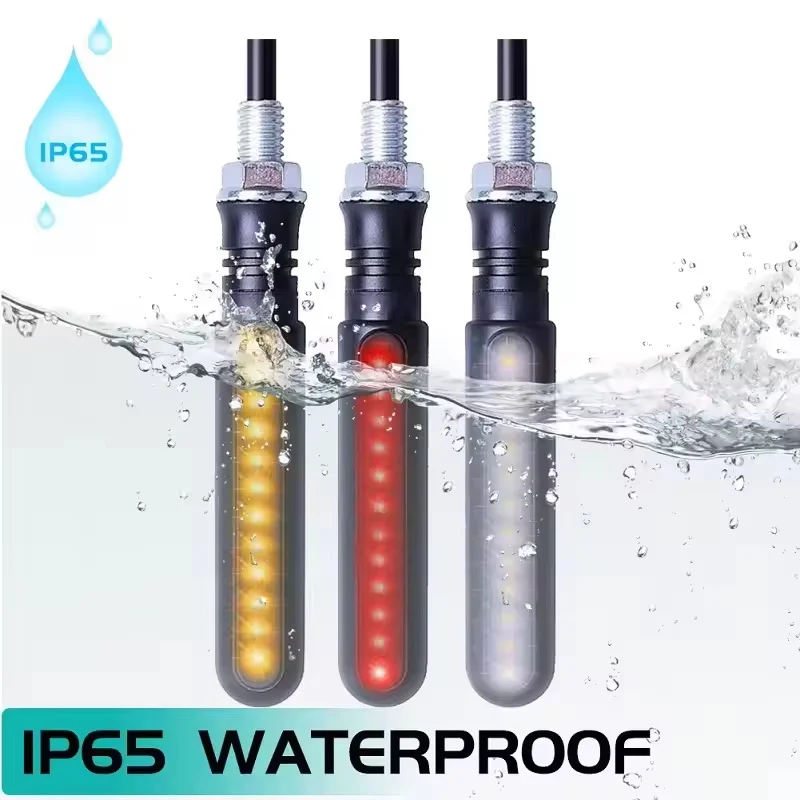 دراجة نارية بدوره إشارات 12 فولت مؤشرات اتجاهية وامض الخلفية الذيل الفرامل المتعري وقف أضواء الإشارة دراجة نارية DRL مصباح