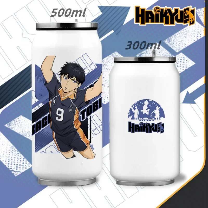 ¡¡Haikyu!! Kozume Kenma-termos de acero inoxidable 304, latas Hinata Shoyo para niños, taza con pajita, regalo periférico de animación de 500ml