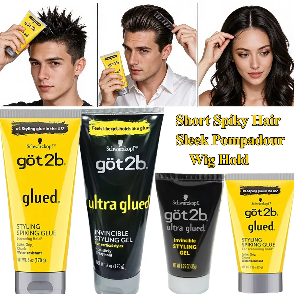 1.25oz/6oz Got 2b Glued Screaming Hold Waterproof Wig Glue Ultra Glued Invincibl Styling Gel Strong Hold Various Hairstyles