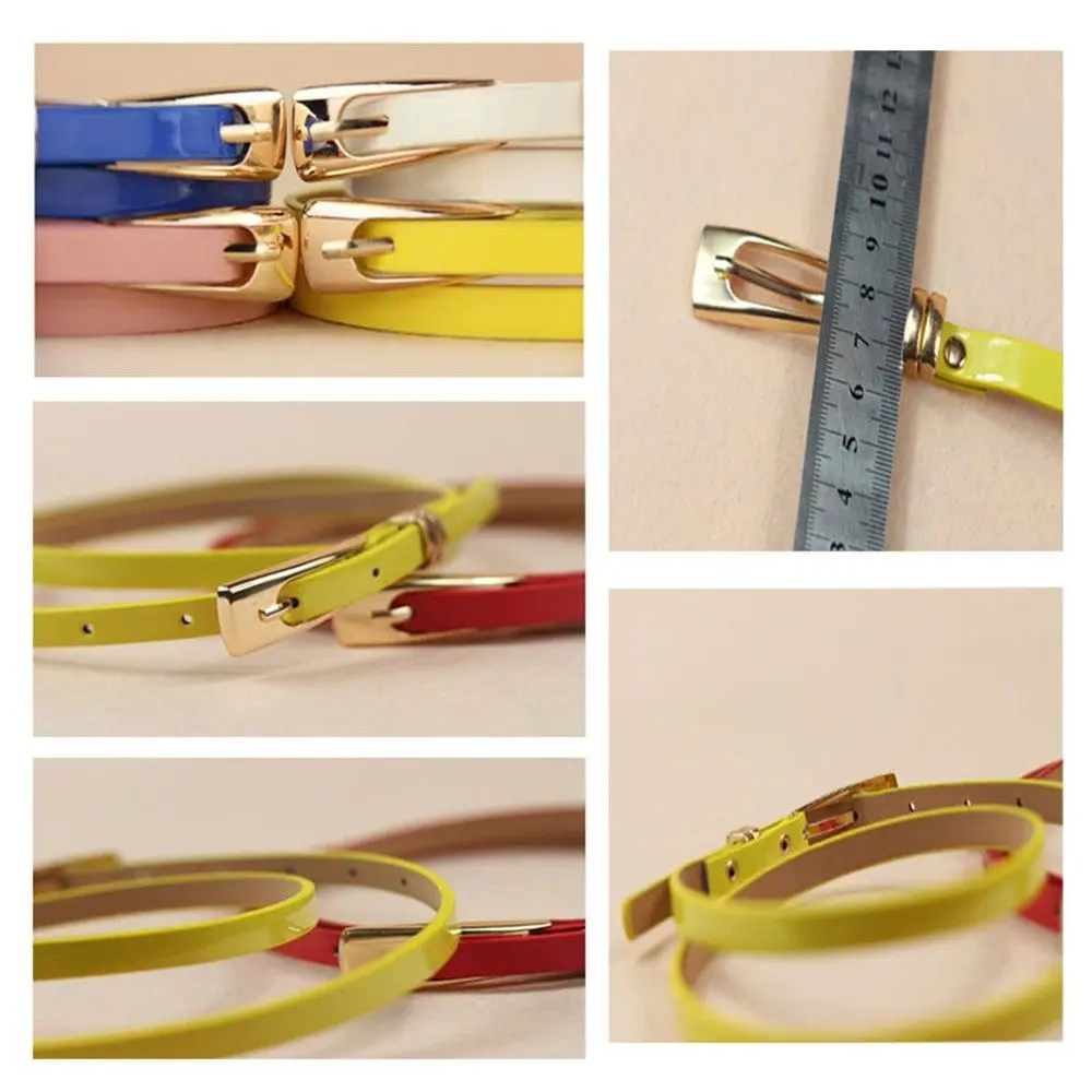 Simple Clothing Accessories Straps Candy Color Buckle Narrow Waistband Lady Decoration Girl Thin Waist Belt Skinny