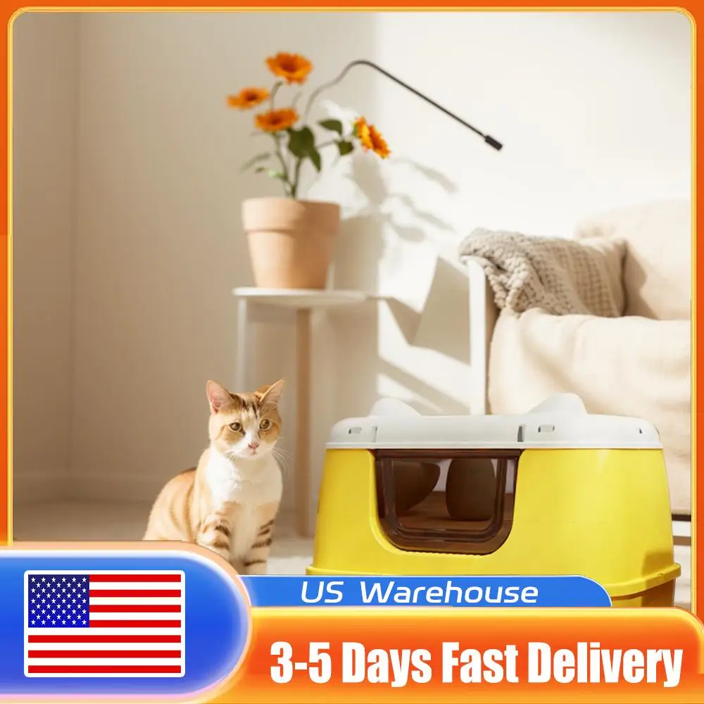 

Большой ящик для кошачьего туалета Закрытые подножки для кошачьего туалета с ручкой Лоток для кошачьего туалета с совок для больших пород кошек или нескольких домашних кошек