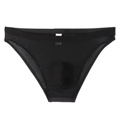 Men Elastic Briefs Underwear Breathable Ice Silky Soft Briefs Cueca U Pouch Soft Comfortable Underpants Male Panties Briefs