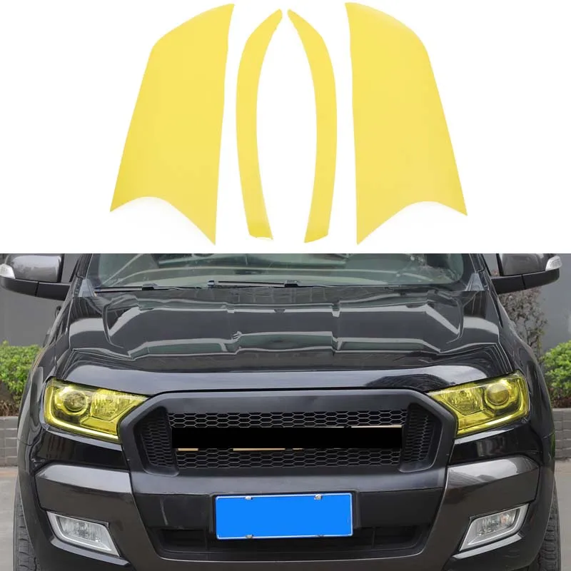 For Ford Ranger 2015-2021 headlight yellow sticker, lampshade film sticker, headlight color changing film, car exterior sticker