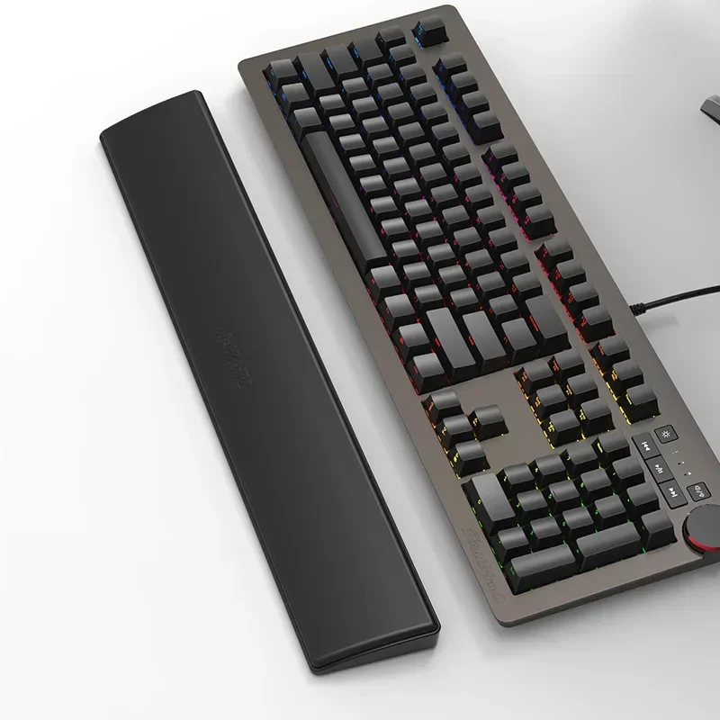 Descanso de pulso teclado mecânico 61/87/104 teclas almofada suporte ergonômico espuma de memória macia mão couro pu