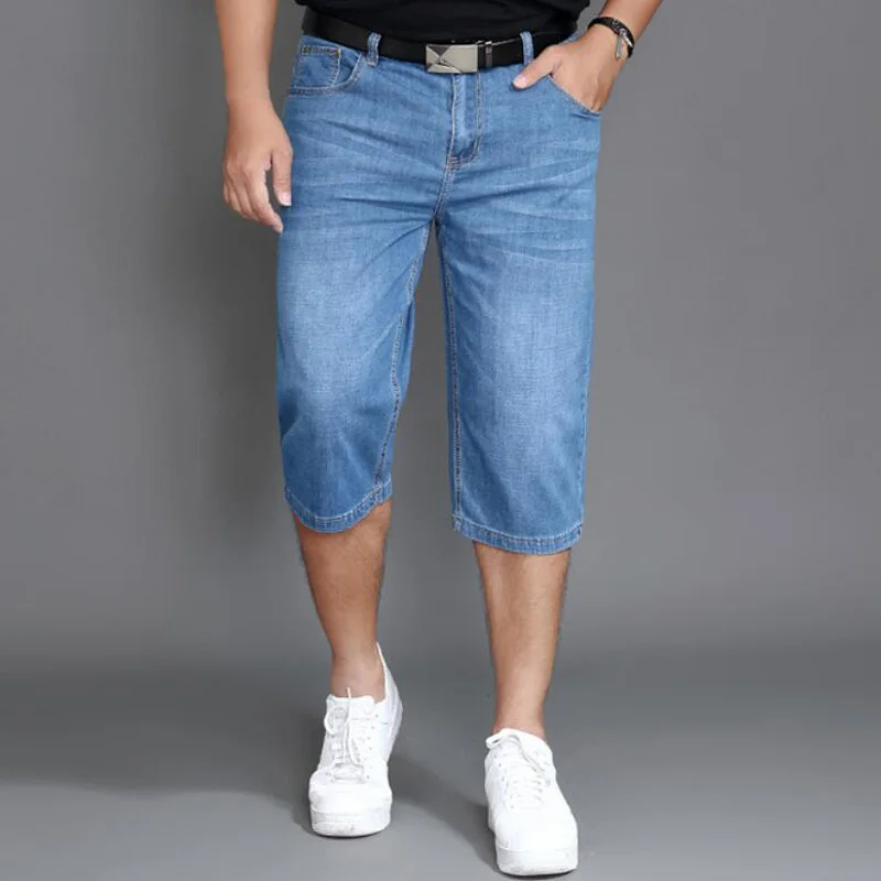 Casual summer wild Plus size jeans shorts blue loose elastic thin section new washing trend 44 46 48 shorts