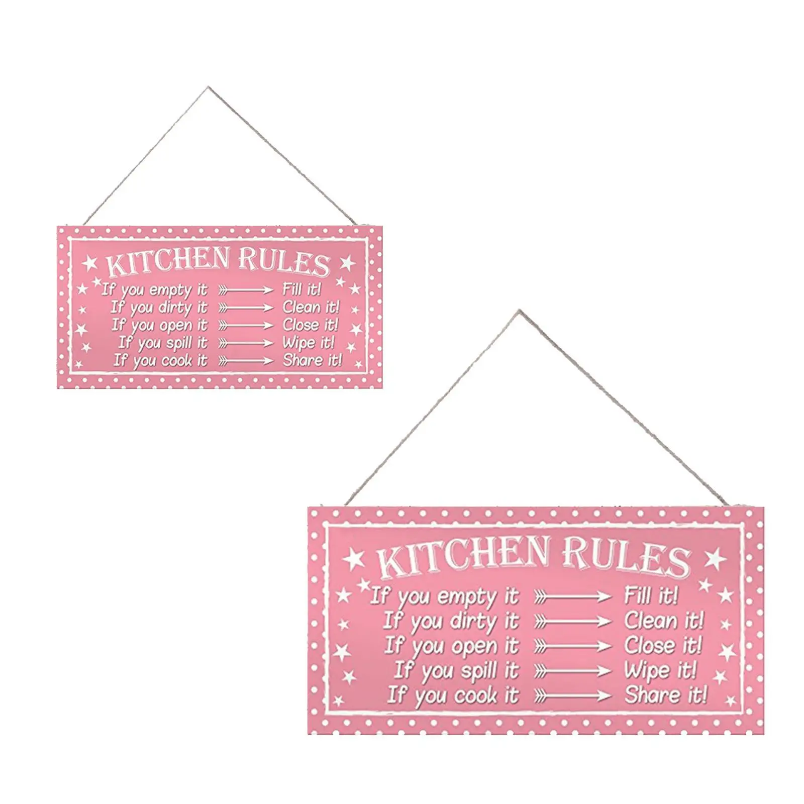 Kitchen Rules Hanging Wood Sign Funny Kitchen Wall Decor Wall Sign Wall Hanging Plaque for Dining Room Home Shelf Farmhouse Cafe