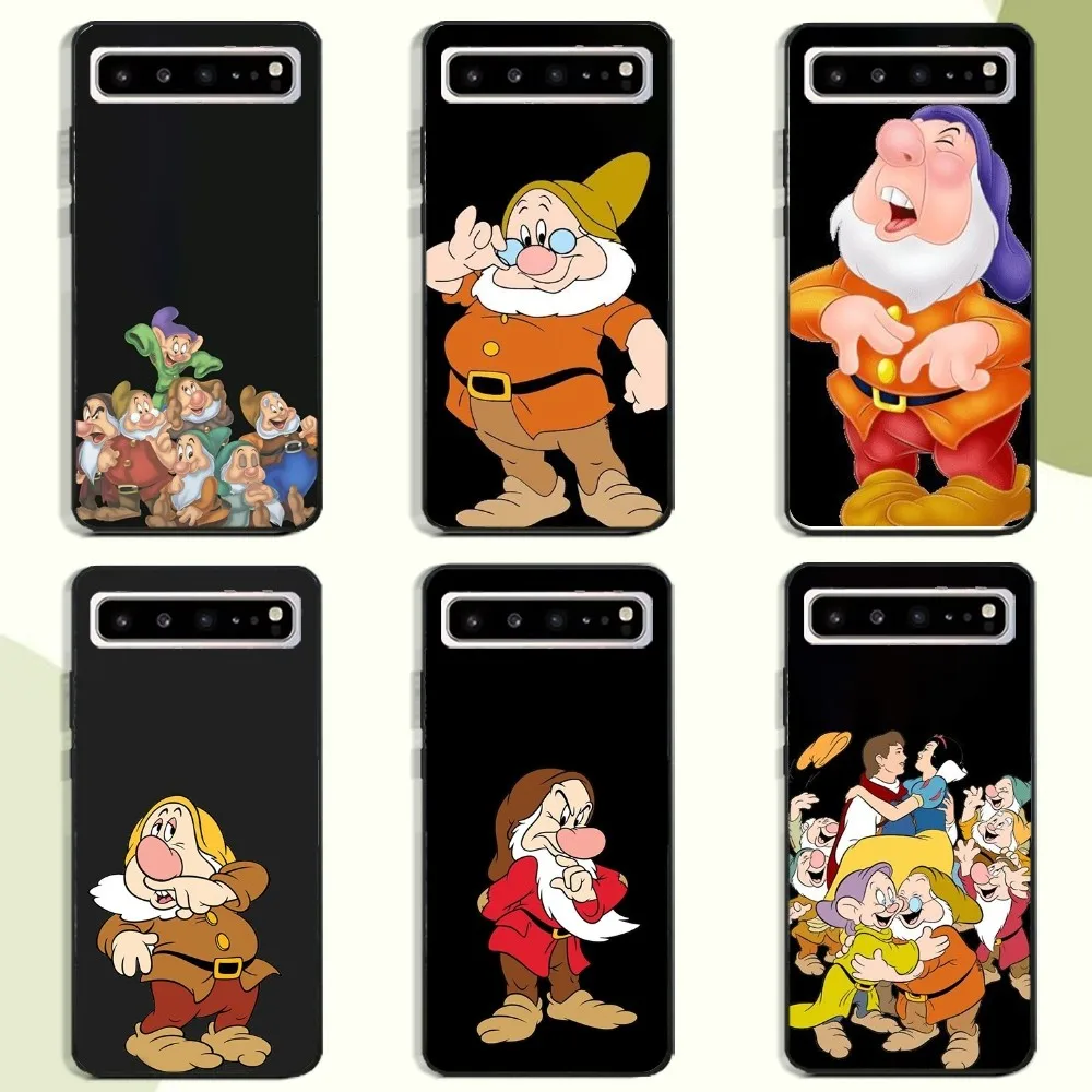 Snow W-White And S-Seven Dwarfs Phone Case For Samsung Galaxy A52 A12 A51 S21 Edge S22ULTRA S23 S20LITE Plus Ultra Black Cover