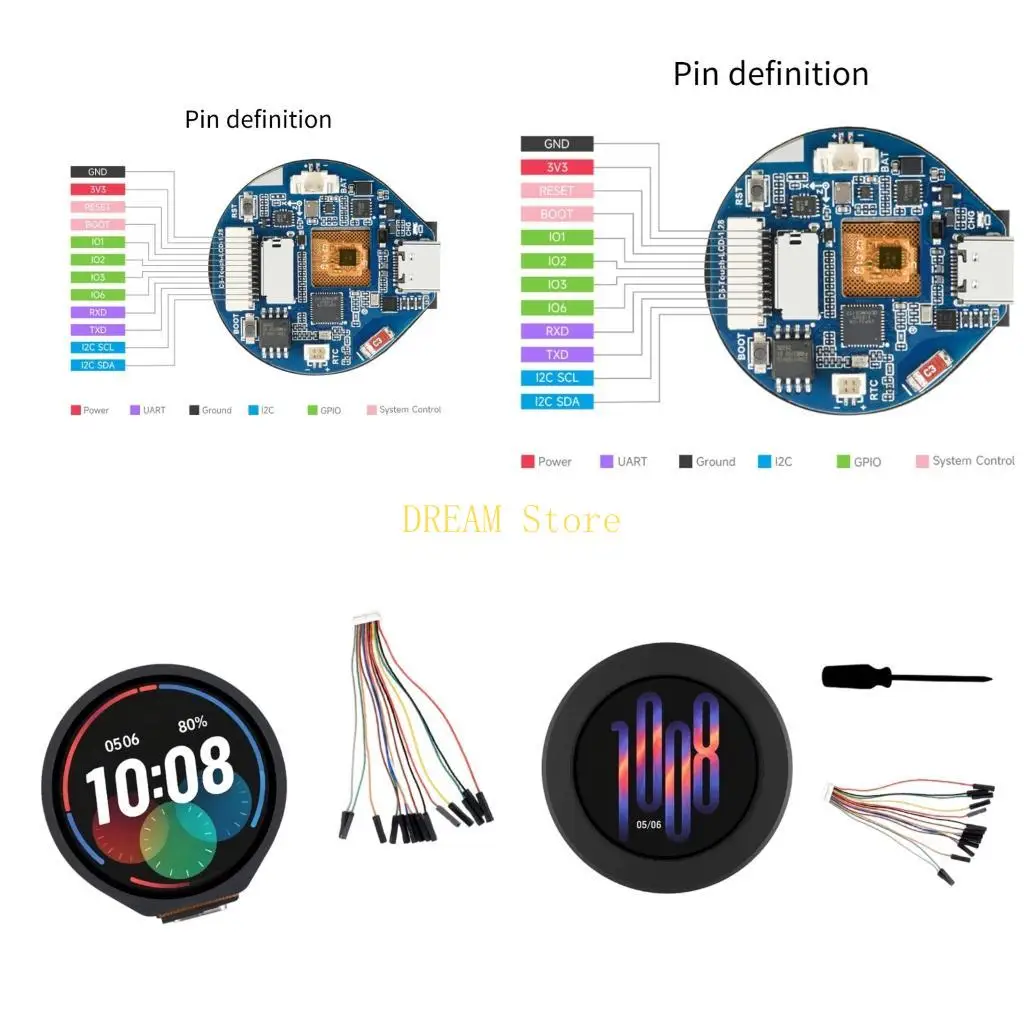gpio、uart、i2c拡張ポートを備えた128インチタッチカラーlcdボードベストセール