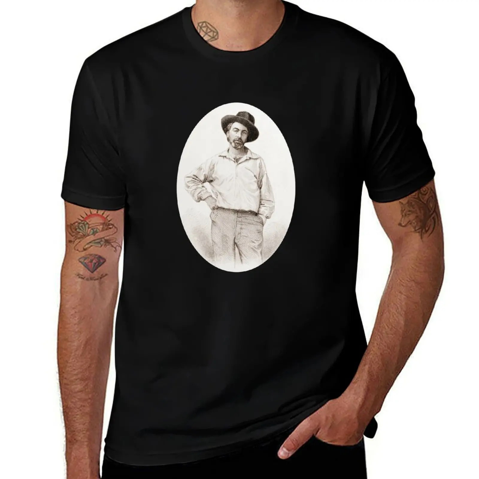 Walt Whitman Fan Poetry Reader Gift Poem Writer T-Shirt heavyweights designer shirts plus sizes oversized t shirt men