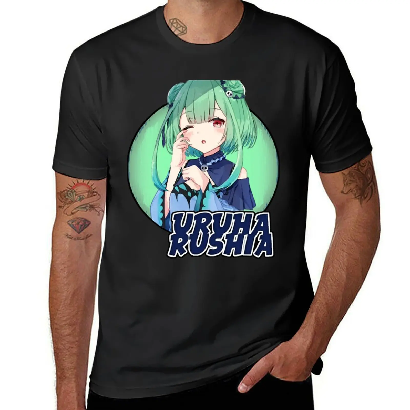 Uruha Rushia Ch. T-Shirt cute clothes oversizeds quick-drying anime clothes oversized t shirts for men