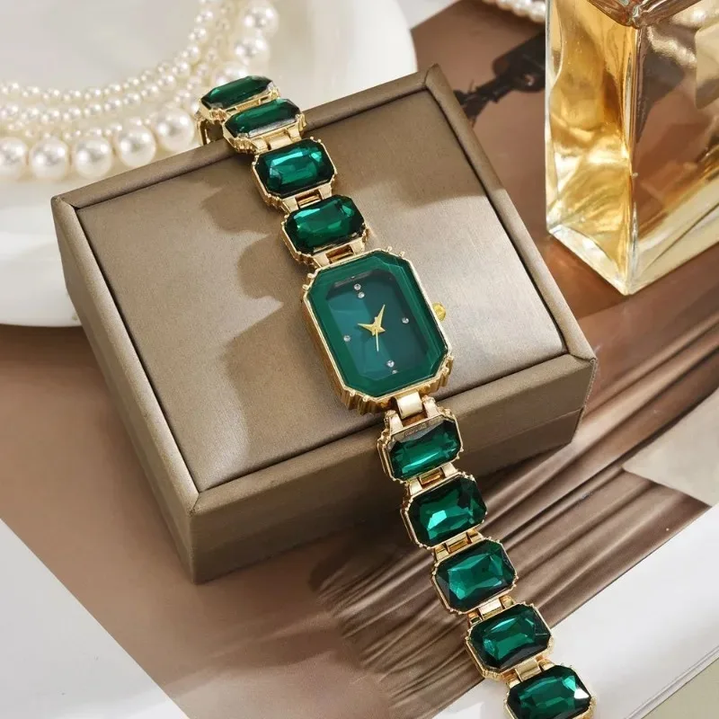 Jam Tangan Wanita Merek Terkenal Jam Tangan Kuarsa Tali Gelang Berlian Imitasi Besar Jam Tangan Hadiah Wanita Modis Jam Mewah Dropshipping
