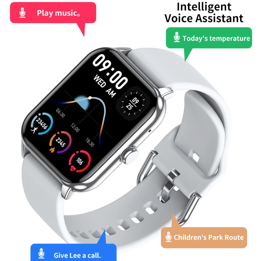 

Смарт-часы 1,9 дюйма с Bluetooth-вызовами, умным голосовым управлением, отслеживанием пульса, музыкой, фитнес-функциями и ночником для женщин