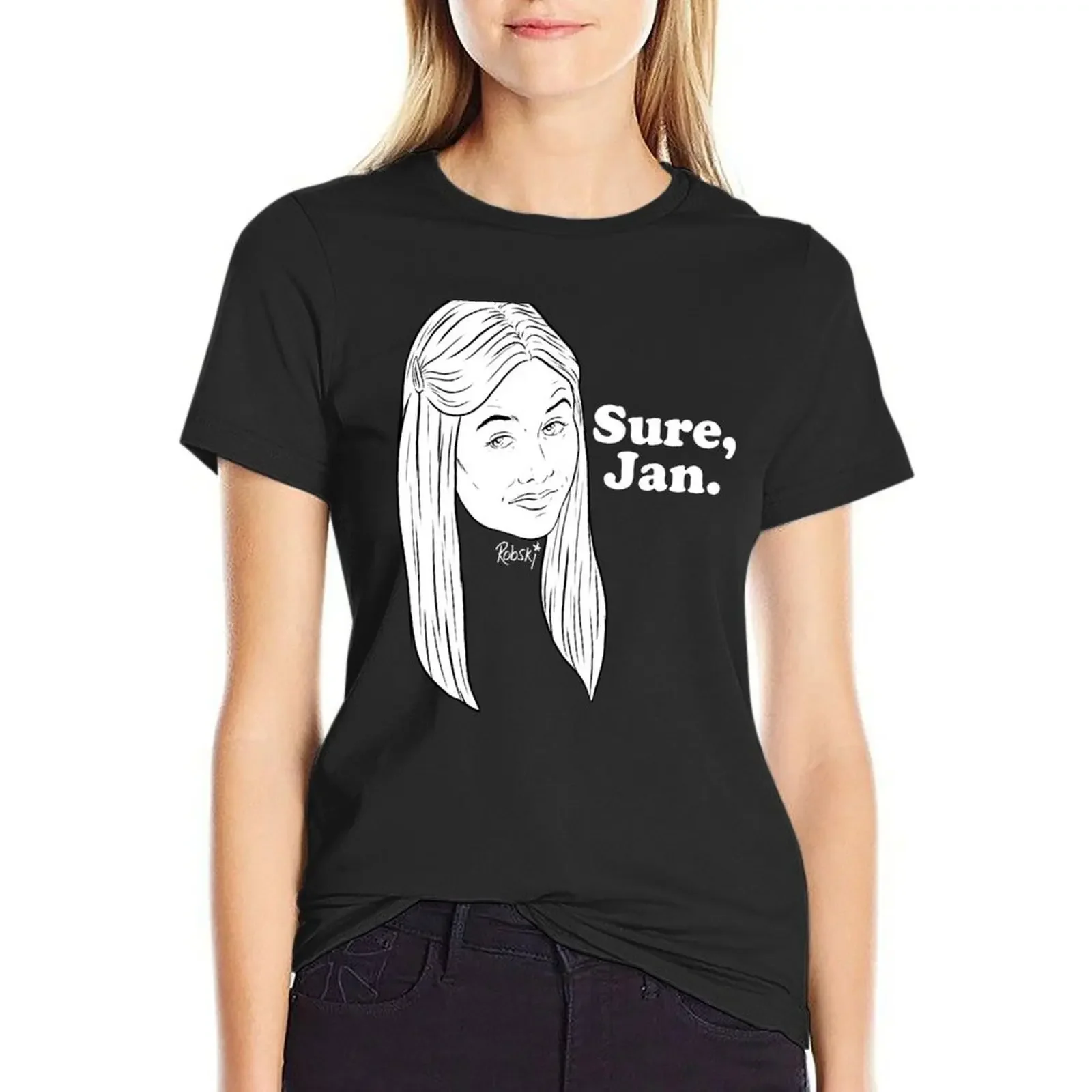 

Sure, Jan. - black & white T-Shirt summer clothes sweat vintage Women's clothing