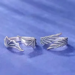Angel/Demon Wings Design Open Ring, Creative Decorative Pair Ring, Holiday Gift for Best Friend