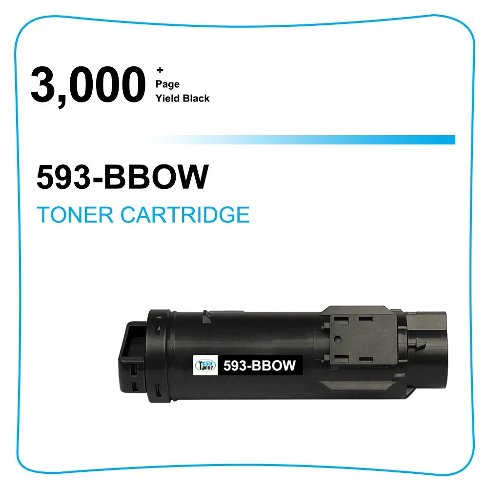 2 Pack Black 593-BBOW Toner Compatible With H825 H625cdw H825cdw S2825cdn