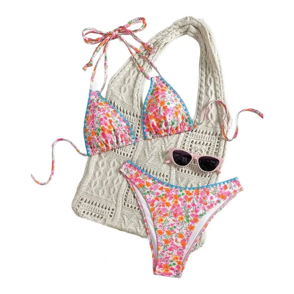 비치 비키니 꽃무늬 비키니 브랜드 새 제품 패턴 그림에 표시된 패션 꽃봉오리 수영복 비키니