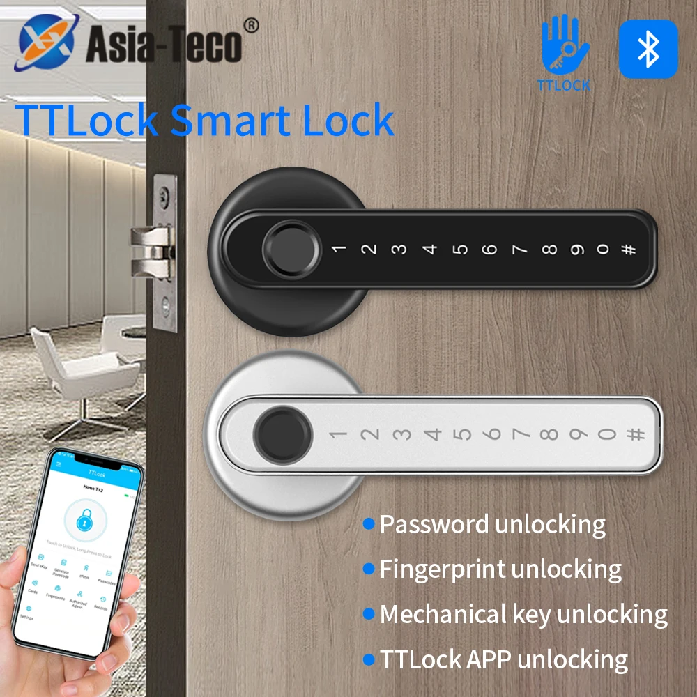 TTLock APP Smart Fingerprint Lock password code Door Lock Bluetooth Biometric fingerprint lock Electronic Handle Lock