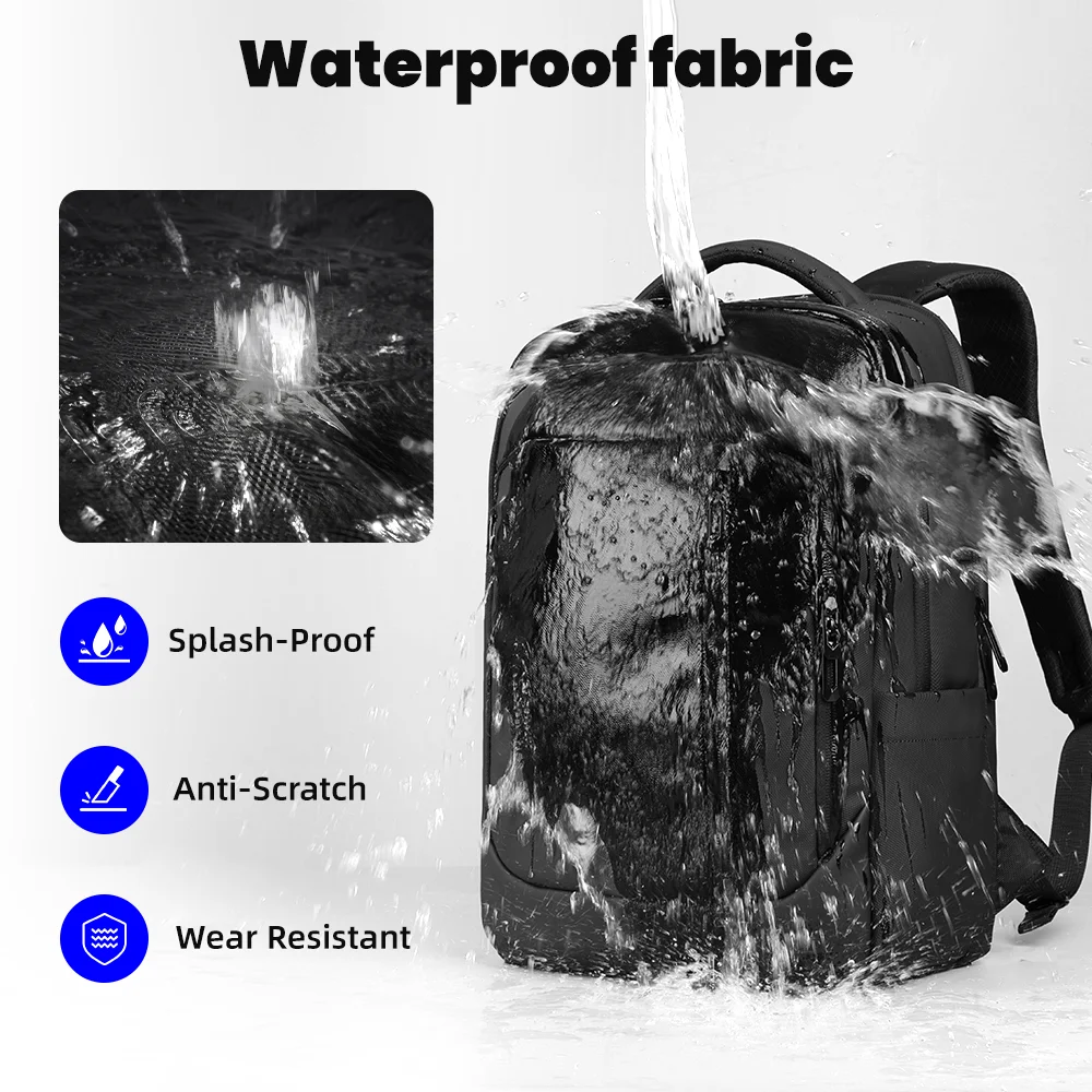 HK تصميم جديد حقيبة السفر الرجال حقيبة ظهر للأعمال الكبيرة للعمل تخفيف أكسفورد حقائب الظهر المقاومة للماء 17 "حقائب الكمبيوتر المحمول مع USB #5