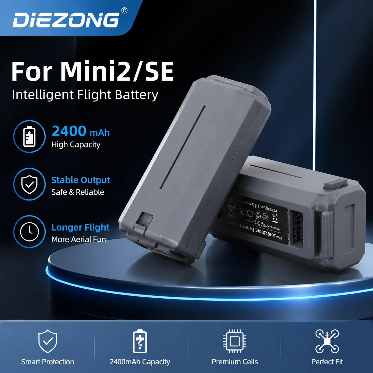

2026 NEW For Mini 4K/Mini 2/Mini 2 SE Drone Intelligent Flight Battery With 2400mAh For Mini 4K/Mini2/Mini SE Drone