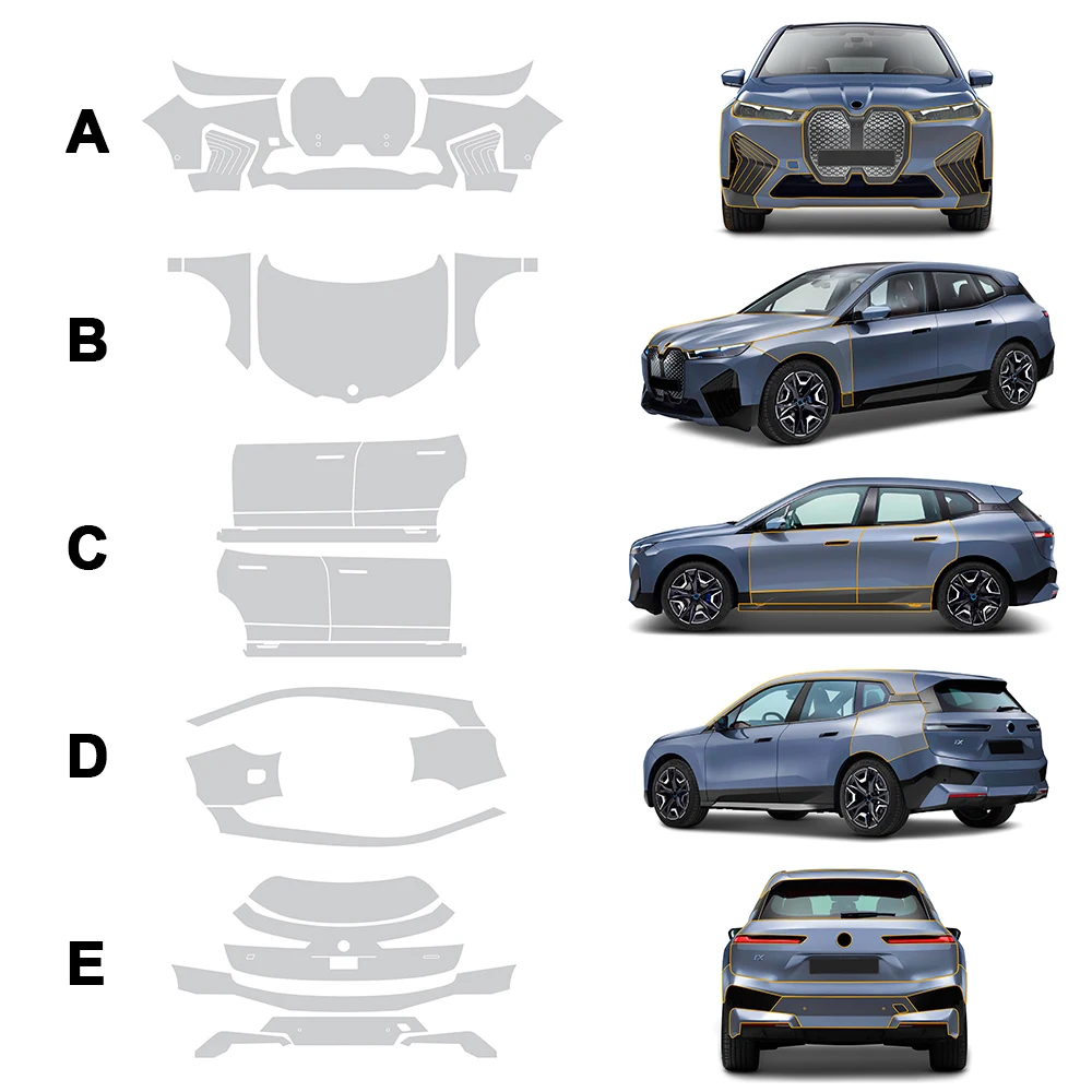 

Предварительно отрезанная пленка PPF для BMW IX i20 2022 2023 ТПУ для защиты краски автомобиля, прозрачный комплект, прозрачная наклейка, наклейка на корпус, аксессуары, Стайлинг