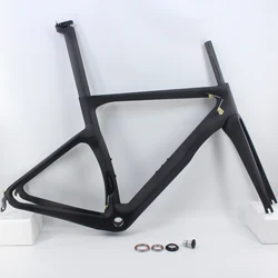 New NK1K ALL Black 700C Racing Road Bike Matt 3K Full Carbon Fibre Bicycle Frame Carbon Fork+Seatpost+Clamp+Headset Lightest