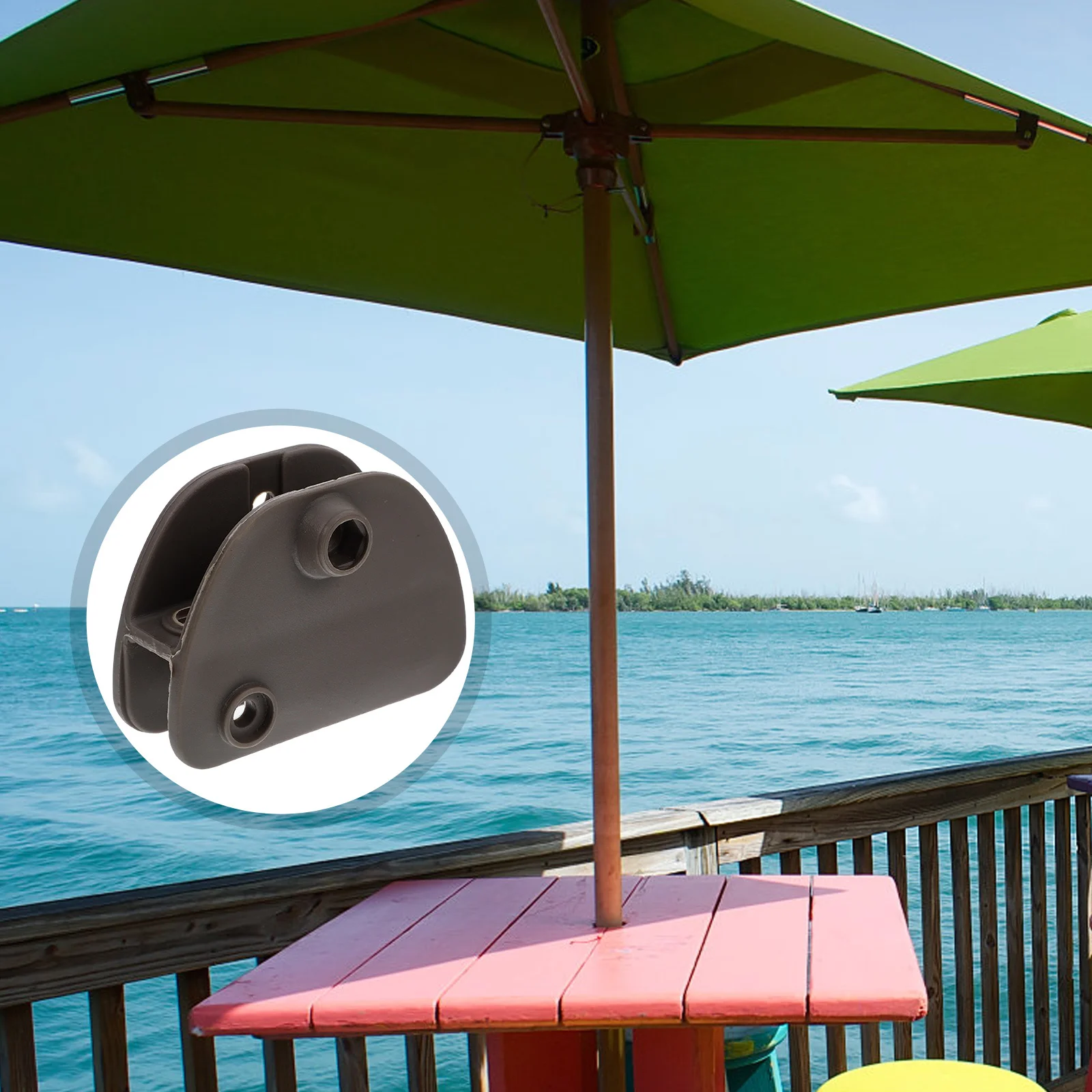 

Heavy Duty Patio Umbrella Large Bracket Easy Install Stable Wind Resistant Garden Parasol Accessory Backyard Beach