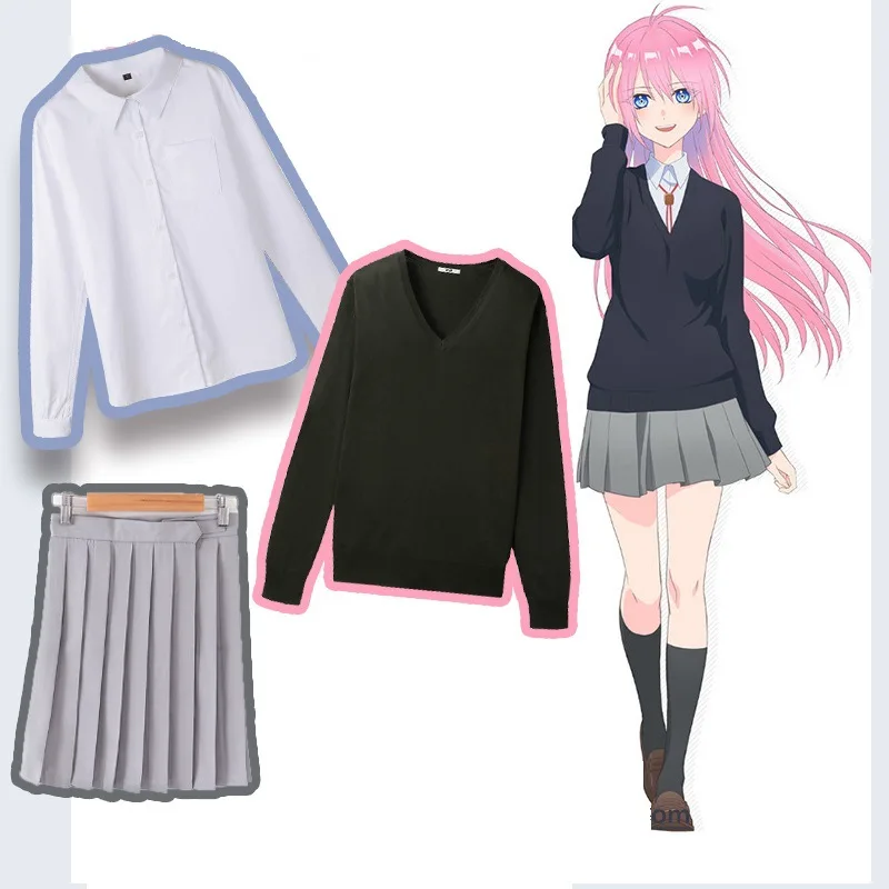 Shikimori's Not Just a Cutie Micchon Shikimori Cosplay Wig Costume Sweater School Girl Uniform Kawaii dake ja Nai Shikimori-san