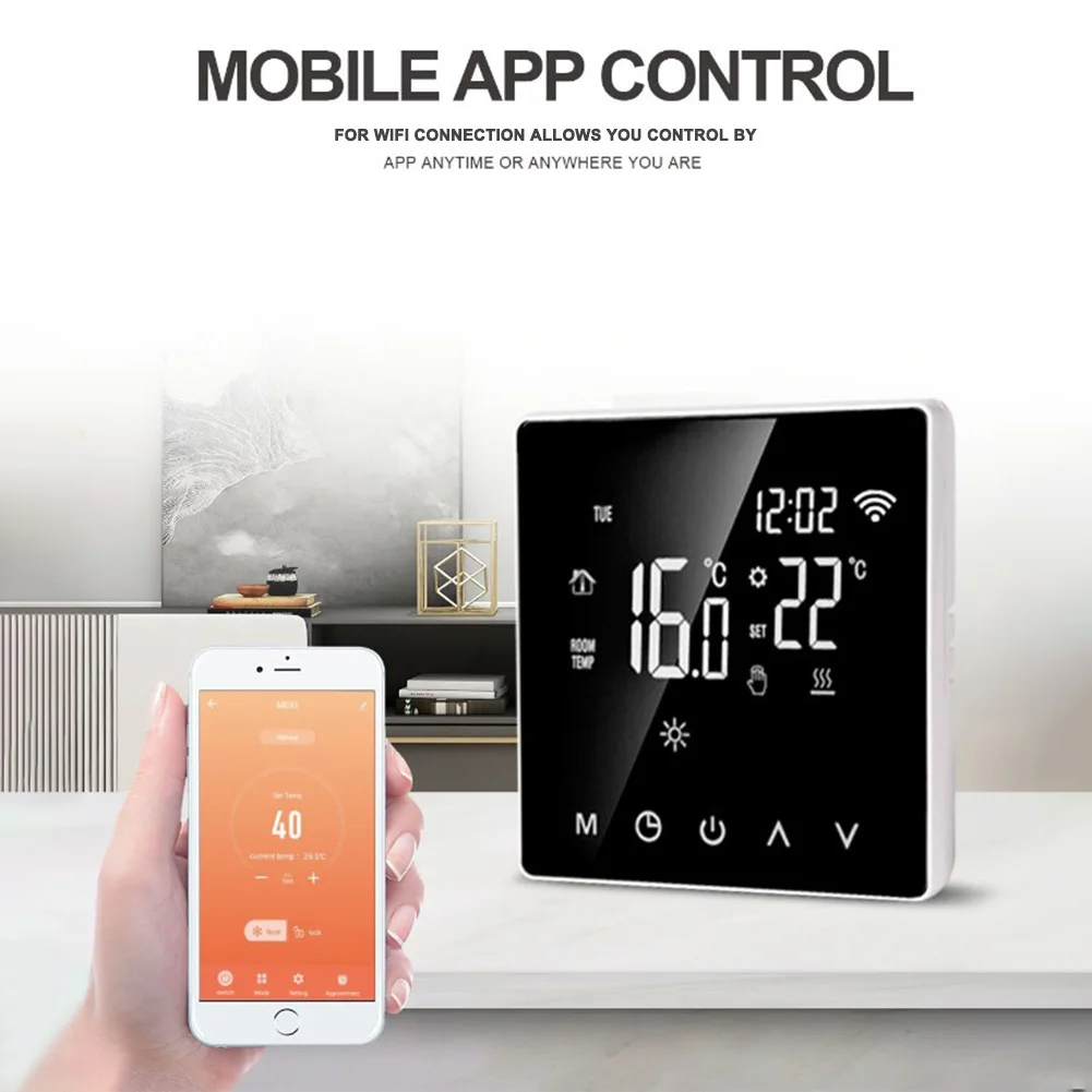 

For Tuya Smart LCD WiFi Thermostat Water/Gas Boiler Heating 3A 110-230V AC Heating Controller Temperature Controller