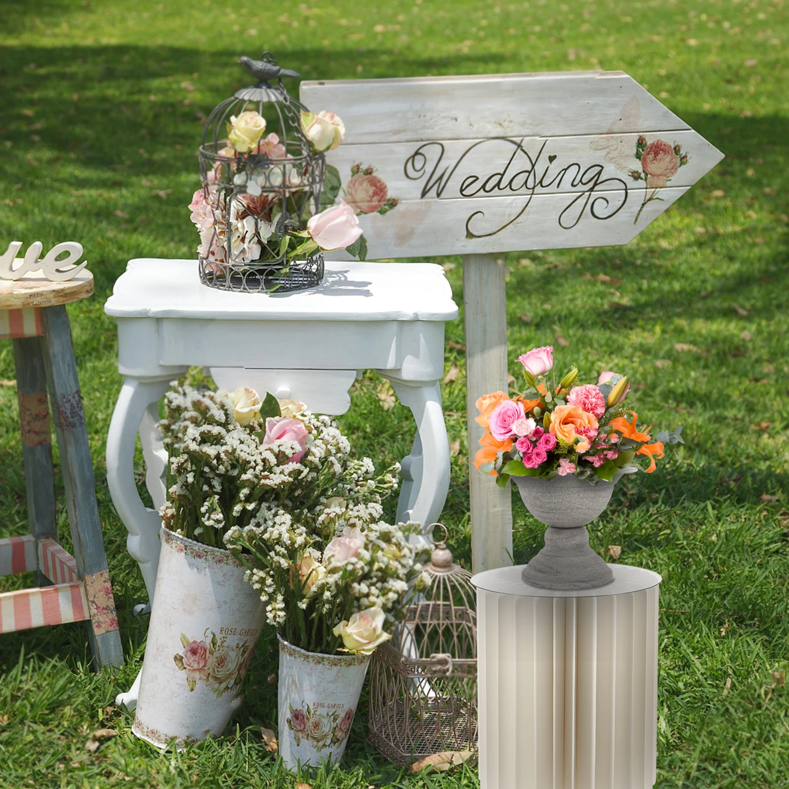 

1pc Sweet Table 30cmx20cm White Foldable Cylinder Stand for Party Wedding Stand For Decoration Cake Display Pedestal