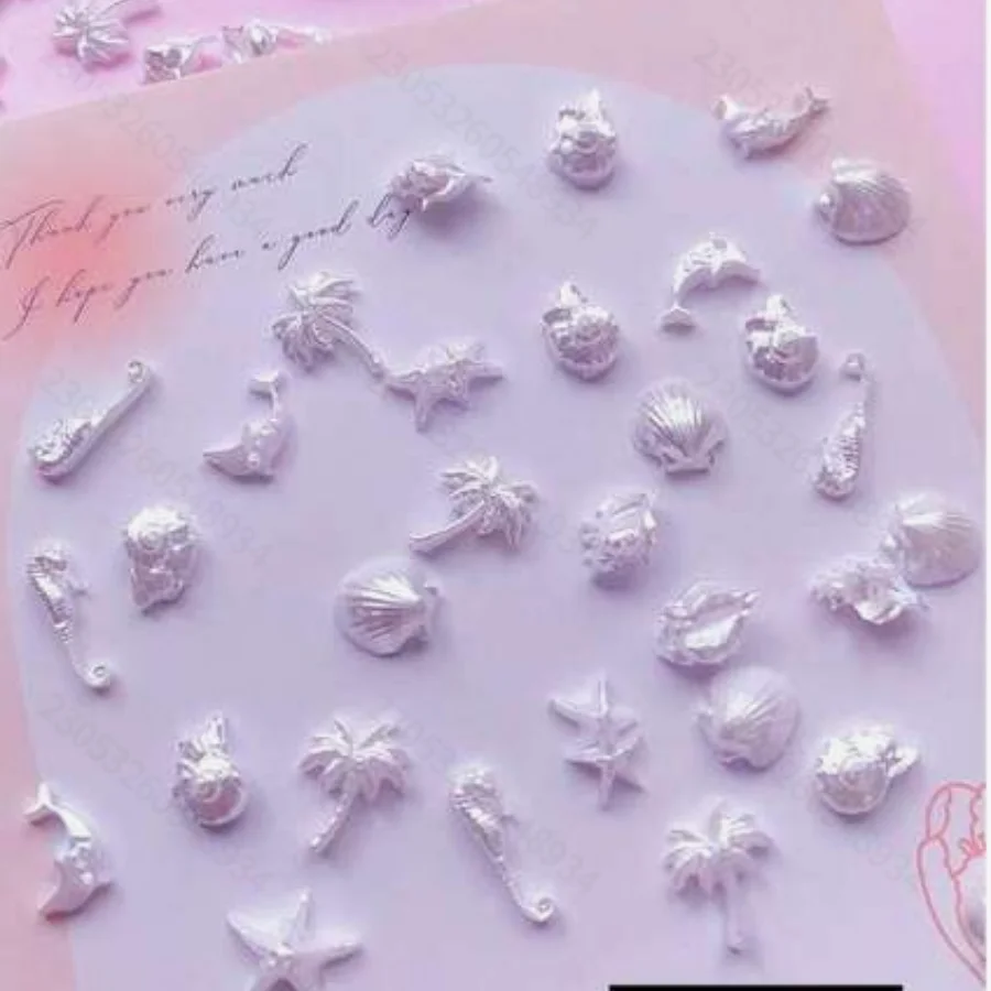 30pcs Pure White Pearl Shell N - Resin Art Beach Theme ulasan dan harga