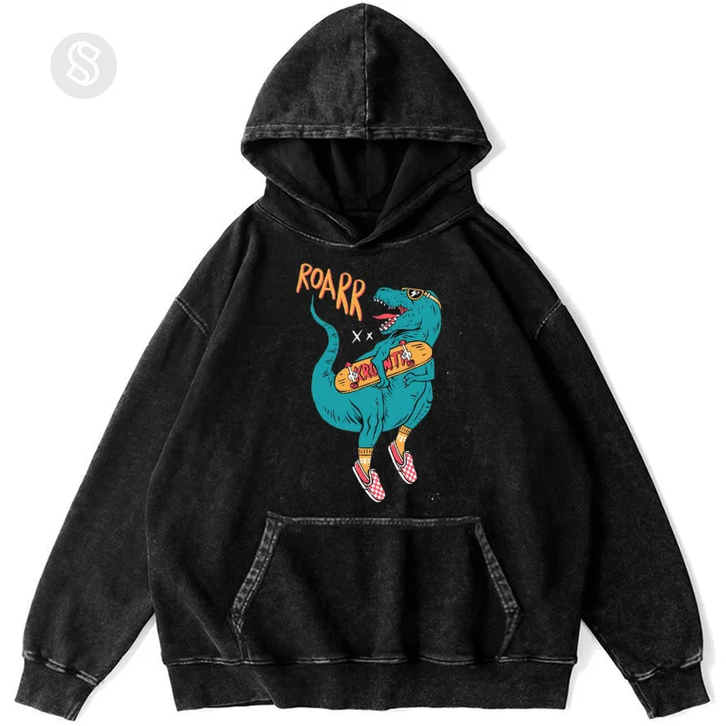 

Customized Version Washed y2k Hoodies For Men, Animal Graphic Printed Hoodie, Unisex 100% Cotton Long Sleeve Sweatwear Women