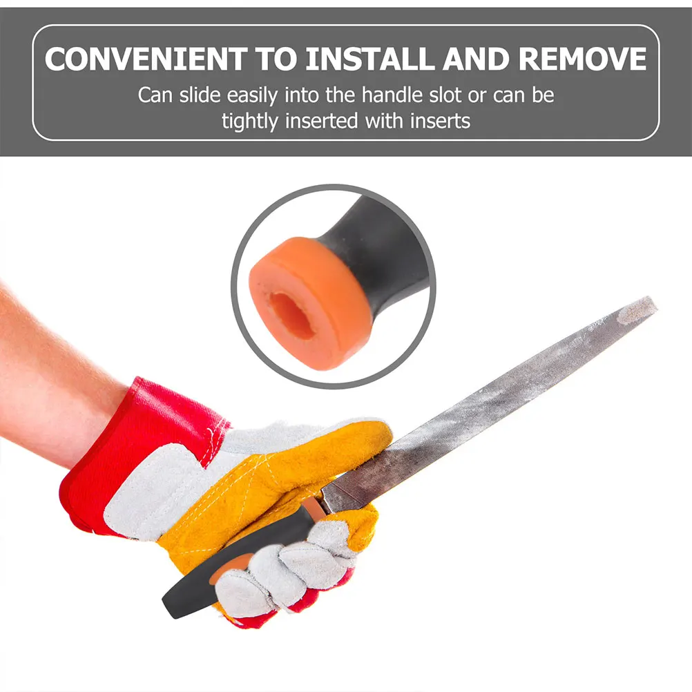 

12Pcs Sturdy Rubber File Handles Ergonomic Design for Metal Wood Chain Files Easy Installation Repair File Handle