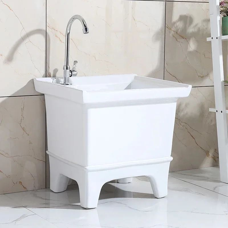 Mop Pool Balcony Small Ceramic Washing Mop Special Price Mop Pool Household Automatic Sewer