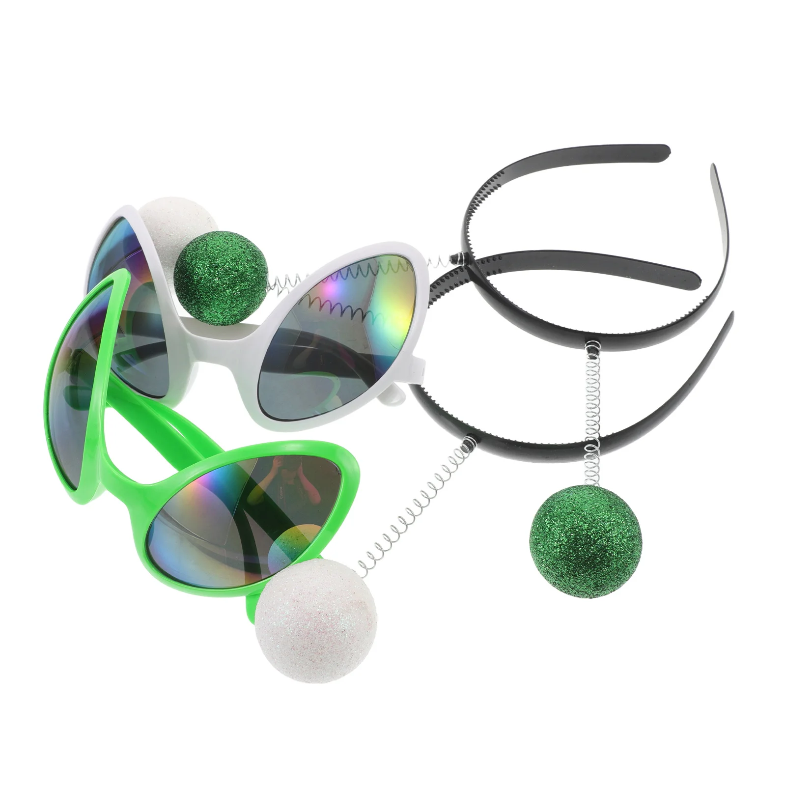 

1Set Funny Martian Antenna Headband Costume Eyewear Glitter Head Boppers Halloween Cosplay Party Space Theme Antenna Headband