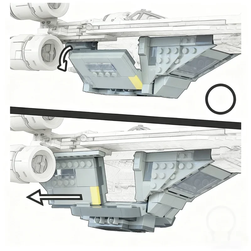 377pcs MOC Expansion U Starfighter Doors Bigger Star Battle Model Toys Building Blocks Architecture DIY Festival Gift Idea