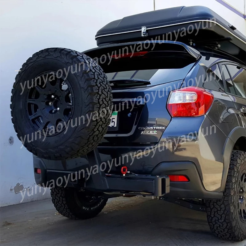 Square Mouth Mounted Spare Tire Rack Trailer Bar Spare Tire Rack Car Spare Tire Rack with License Plate Frame image 4